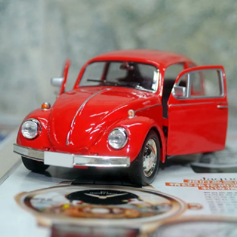 Beetle Diecast Pull Back Car Model Miniatures New Lovely Vintage for Children Gift Decor Cute Miniatures