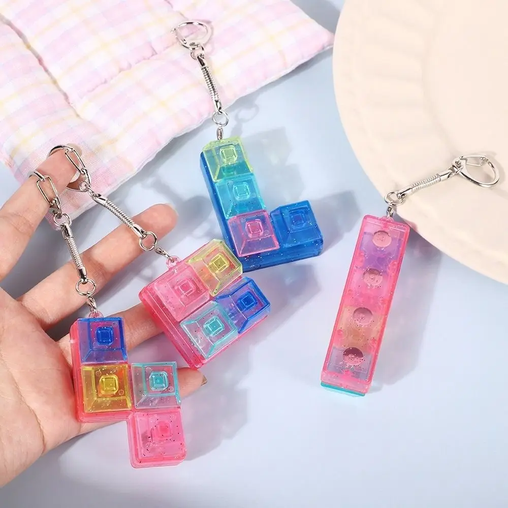 Portable 4 Keys Fidget Keychain Key Button Keycap Finger Keyboard Cap Pass The Time Stress Relief Pinch for Adult