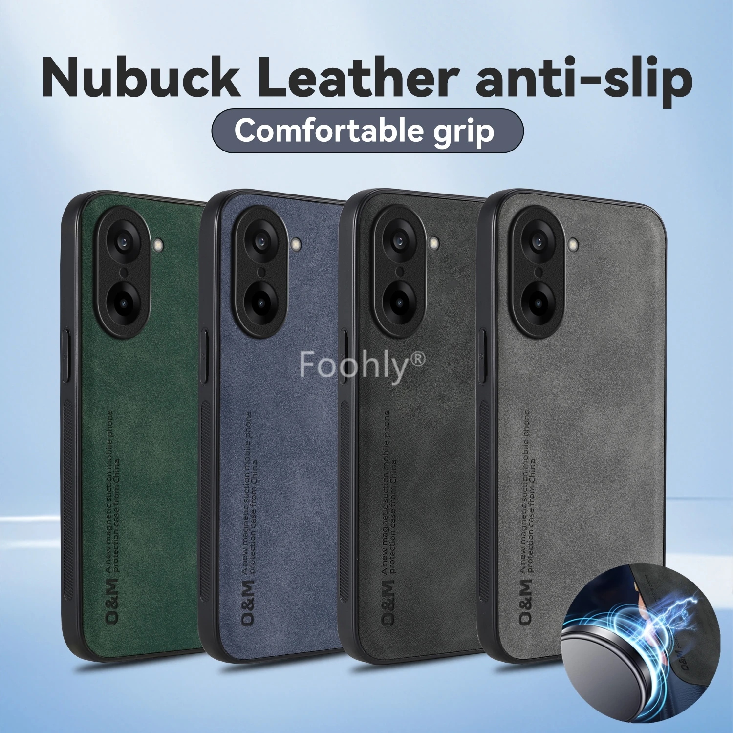 Nubuck Leather Magnetic Case for OnePlus Nord CE 5 CE5 5G Protective Cover Shockproof Back Shell Coque Capa Fundas