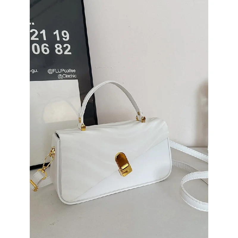 

Premium Women's Shoulder Bag Made Of Stripe-Dot-Printed Leather Featuring Paris Casual Vintage Neat Lightweight Daily Look​