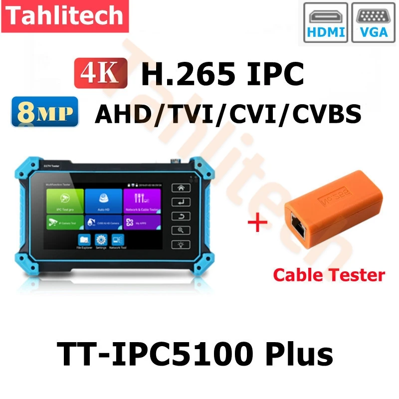 Tahlitech 1080P Upgrade Wireless Wifi CCTV PTZ Camera 8MP AHD CVI TVI ONVIF Camera Tester 4X Digital Zoom Network CCTV Tester