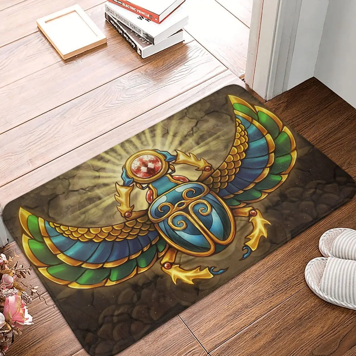 Egyptian Scarab Ancient Non-slip Doormat Carpet Bath Kitchen Mat Prayer Indoor Pattern