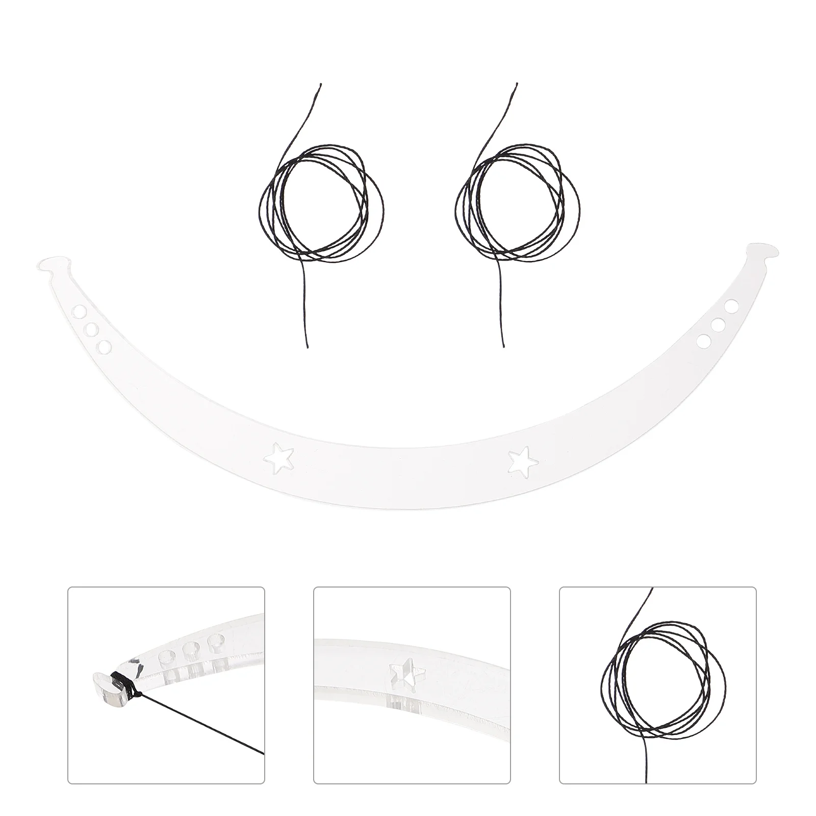 

1 комплект, линейка для бровей, высокая прочность, гибкий дизайн для симметричных бровей с 2 струнами, средство для измерения позиционирования