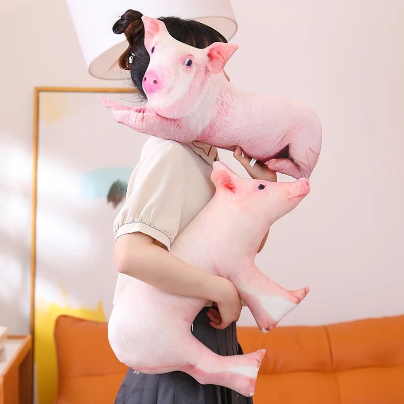 50/70/90cm Simulated Sleeping Pig Plush Pillow Animals Stuffed Pillows Kids Adults Pets Bolster Sofa Chair Decor Friend Gift