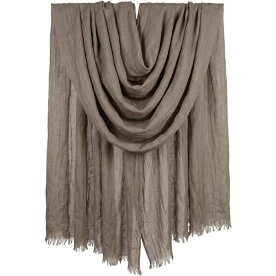 

Women Summer Scarfs Large Long Lightweight Linen Beach Gauze Shawl Wrap 75"×43"