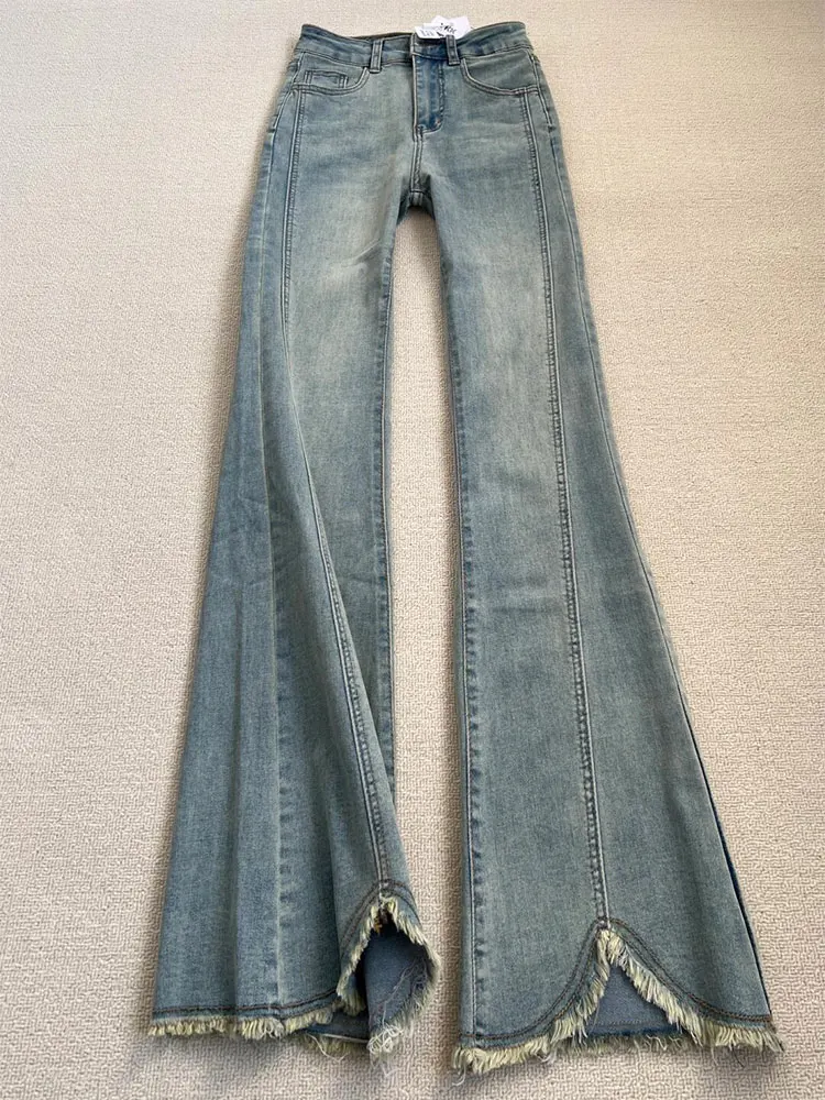 

Autumn Vintage Y2k Flared Jeans Retro Button-up Low Rise Casual Denim Pants Harajuku 2000s Trousers Basic Aesthetic Mom Jeans
