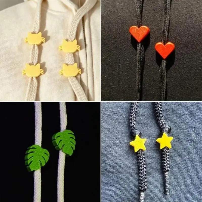 2Pcs 3D Cartoon Drawstring Stoppers Sweatshirt Drawstring Stopper Beads Tail Cord Ends Suitable For Hoodies And Sweatpants