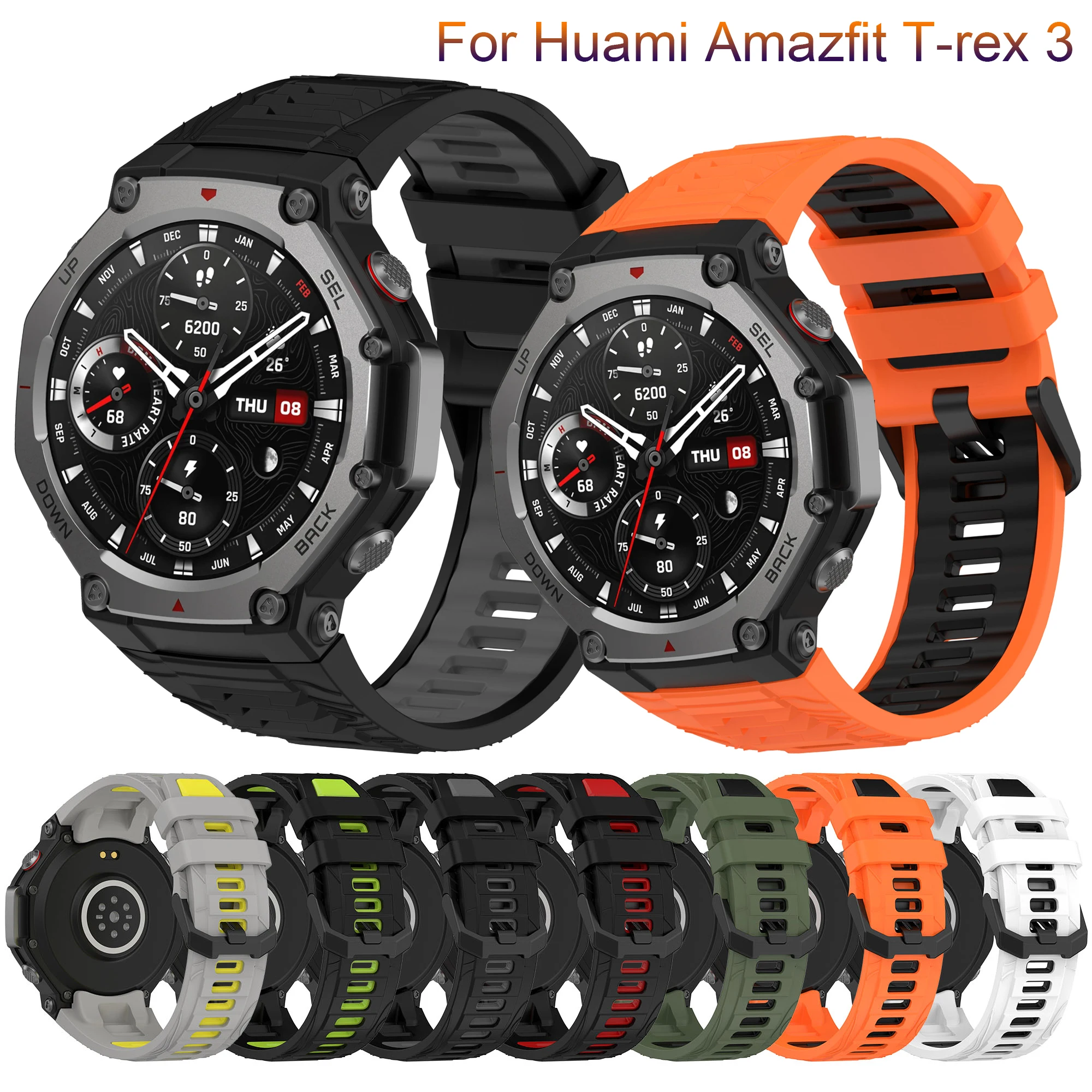 

Soft Silicone Strap for Huami Amazfit T-REX 3 Smart Watch Strap Watchband T-Rex3 Sport Wristband With Tool Bracelet Accessories