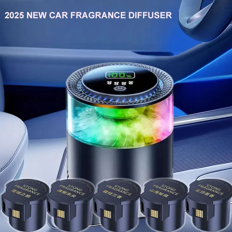 Car Aroma Air Freshener Creative Vehicle Diffuser Ambient Light Cloud Mist Fragrance ElectricCar Flavoring Good Smell Home Gift view 2