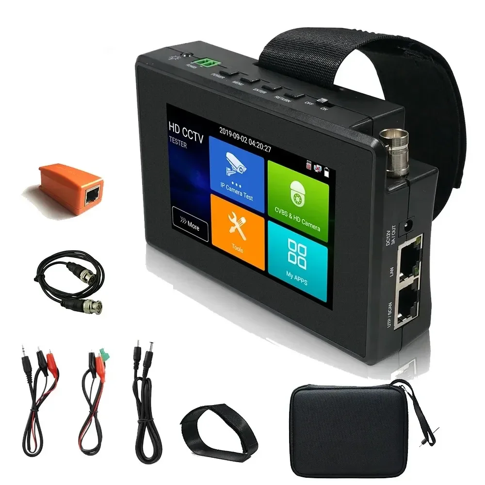 Многофункциональный тестер видеонаблюдения H265 264 8MP IPC 1800 Plus Guide с 4-дюймовым 4K монитором для IP-камер безопасности с поддержкой WIFI, AHD/TVI/CVI/CVBS