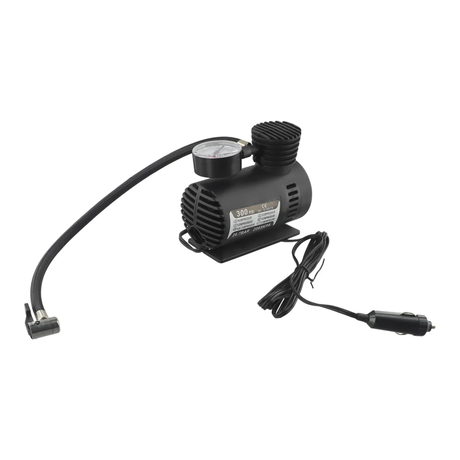 Bomba De Compressor De Ar Para Auto, Inflator De Pneus De Motocicleta, Auto Acessórios, Ferramentas De Pneus, 300psi, DC 12V, 1Pc