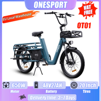 ONESPORT OT01 Electric Bike 500W Motor 48V27A Battery Cargo Electric Bicycle 20*2.6 Inch Tire Hydraulic Brake E-Bike App Control
