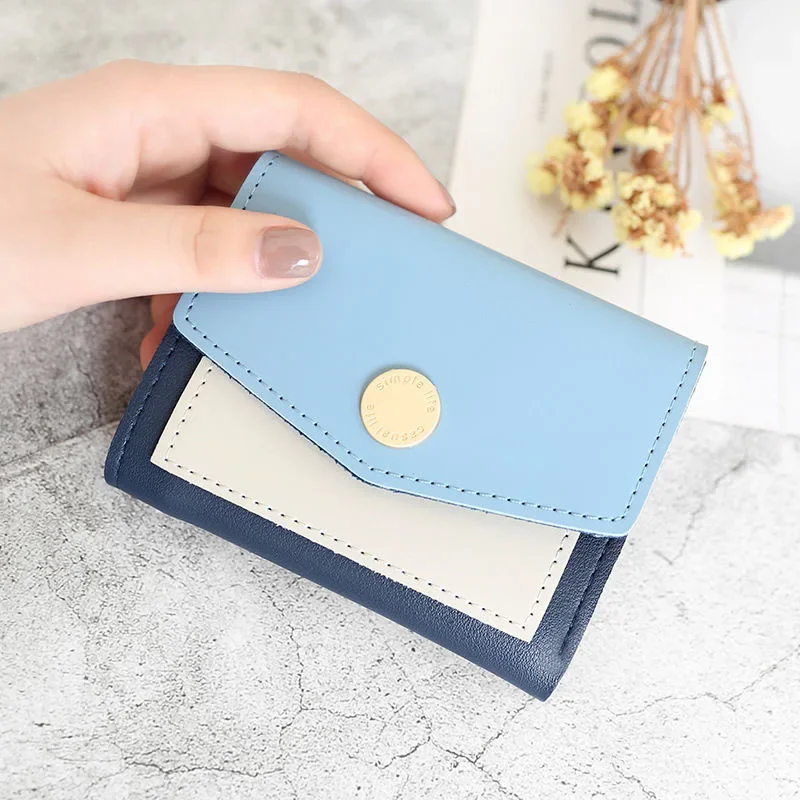 New Women Wallets Short Section Korean Version Small Three Fold Wallet Stylish and Simple Clutch Bag Wallet Wallet