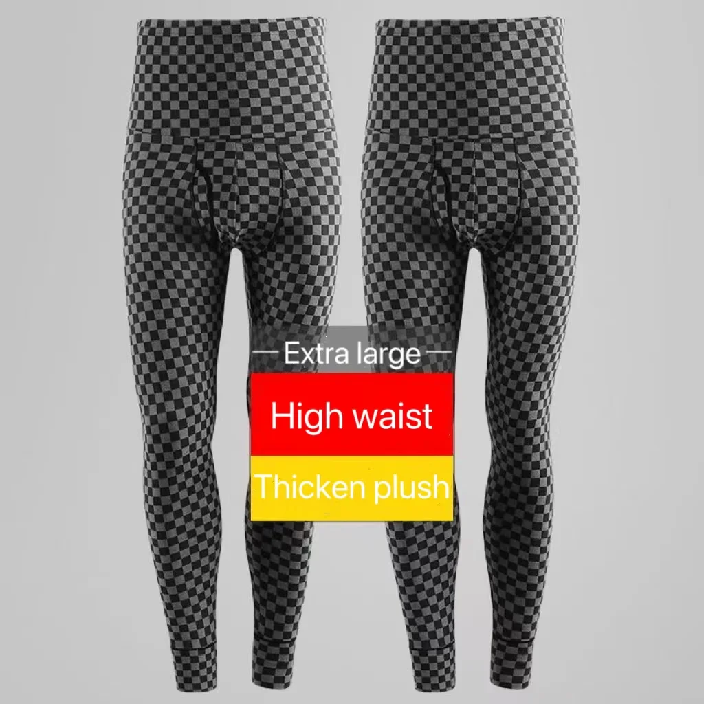 

2023 Men's High Waist Warm Pants Winter Thicken Plush Velvet Leggings Sexy Fashion Slim Fit Large Cotton Pant Male Underpant Big