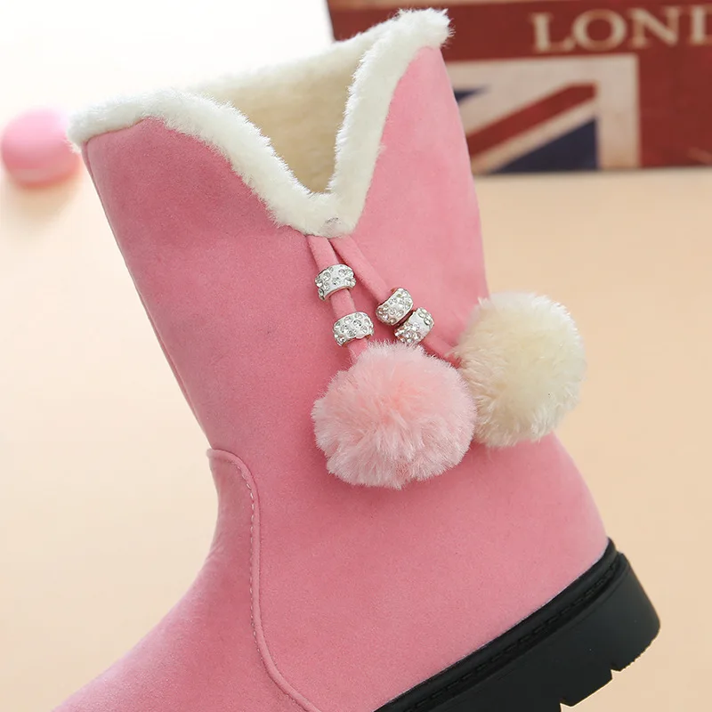 2021 Winter New Girls Boots Warm Cotton Boots Princess Long Children\'S Shoes Kids In The Boots 3 4 5 6 7 8 9 10 11 12 Year Old