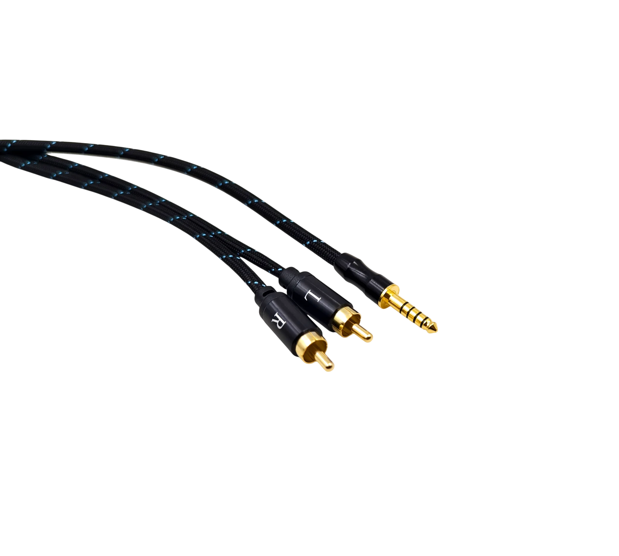 4.4 مللي متر إلى كابل RCA 2RCA إلى سلك AUX إلى 3.5 مللي متر محول ستيريو OCC مطلية بالذهب كابل ترقية الصوت المتوازن
