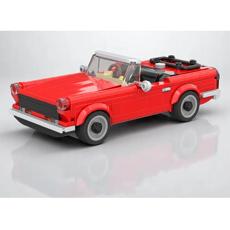 MOC-coche de bloques de construcción modelo 270 piezas TR6 rojo convertible clásico ciudad velocidad juguete niño regalo de Navidad