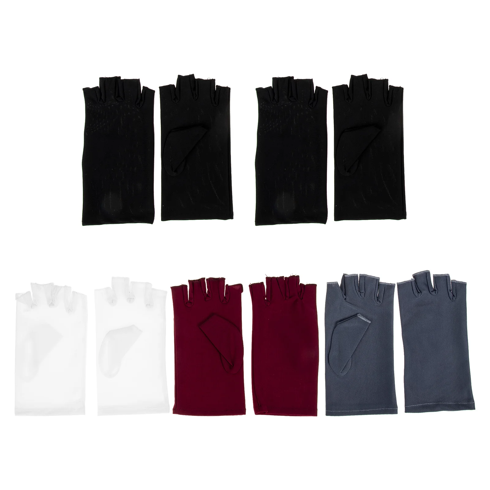 

5pcs Sun-Proof Fingerless Gloves For Women Breathable Driving Jogging Hiking Outdoor Wear-Resistant Hand Covers