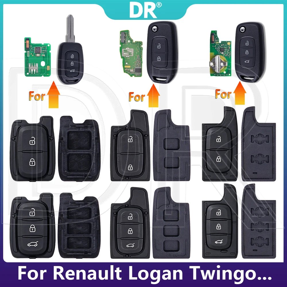 DR3 Car Key Button Pad For Renault Symbol Duster Dacia Logan Twingo Clio 5 Twingo Megane Trafic Kadjar Sandero Oroch