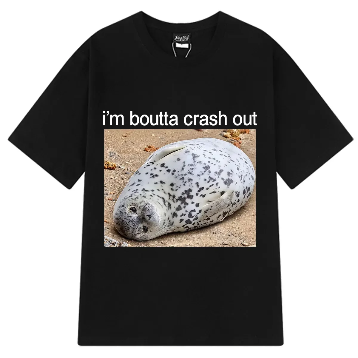 I'm Boutta Crash Out Funny Meme T-Shirt Women Hip-hop T Shirts Summer Short-sleev Casual Loose Oversized T-shirts