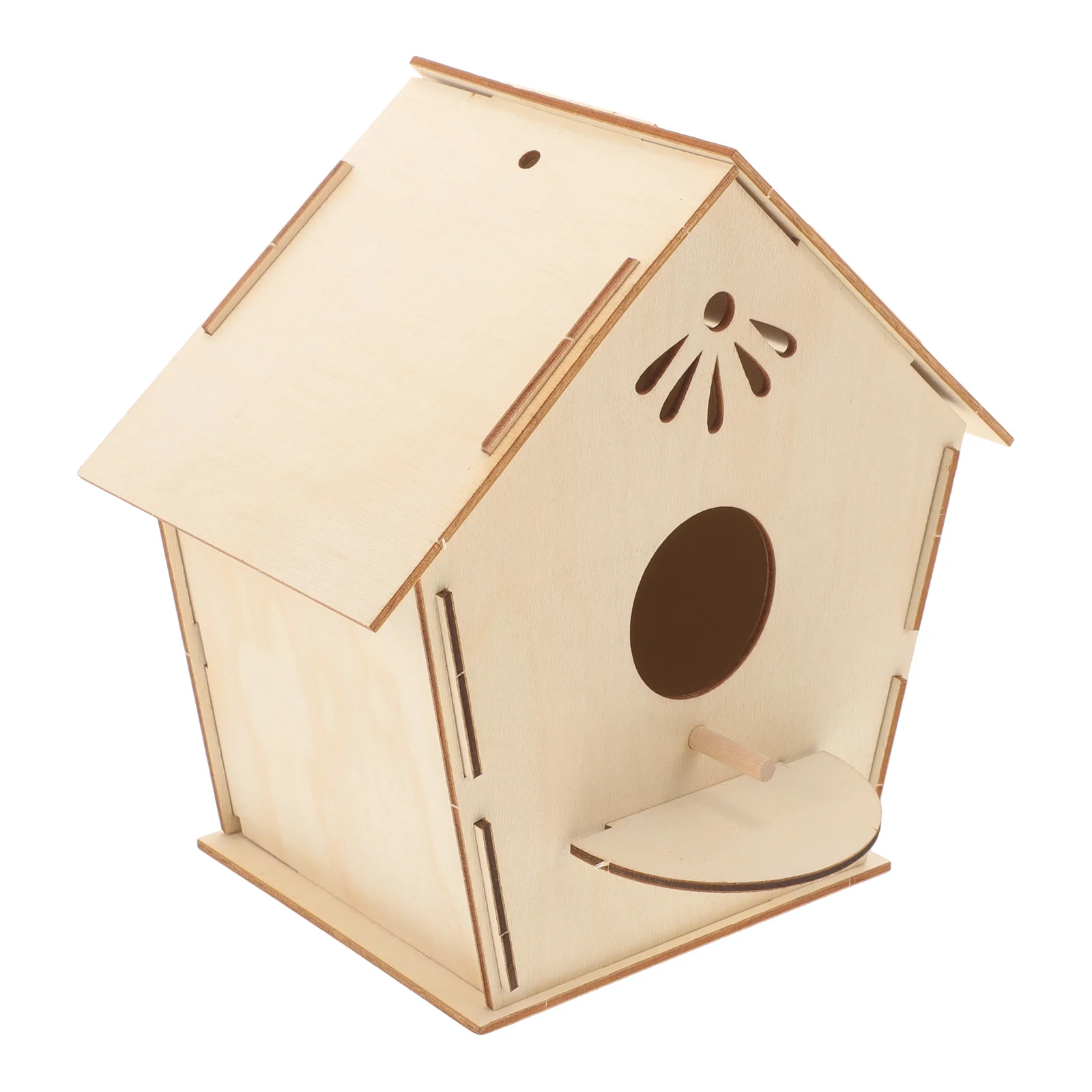 Casa de pássaro de madeira artesanato kit diy pintura construir criativo artesanal decorativo crianças ninho pássaro diy madeira graffiti brinquedo