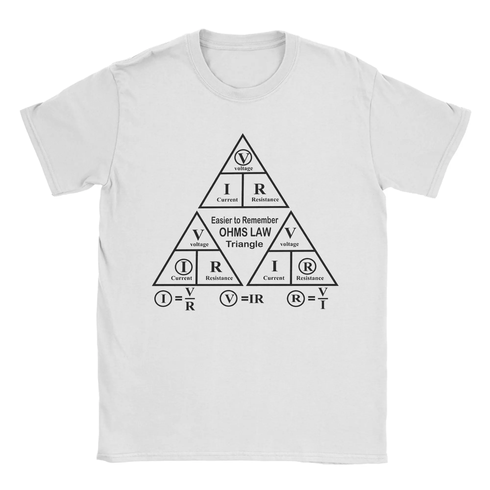 T-shirts Triangle Ohms Law pour hommes et femmes, t-shirt en coton pour ingénieur en électricité, col rond, idée cadeau, vêtements