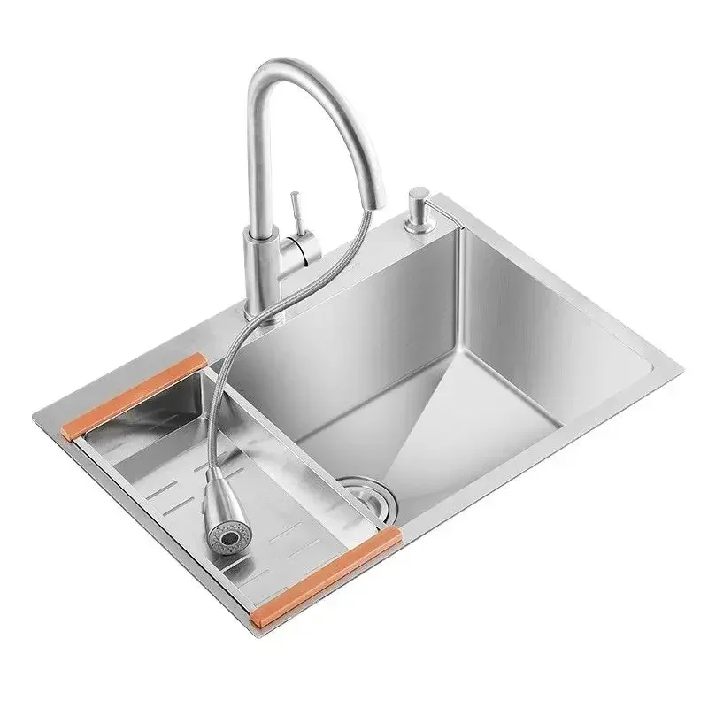 

Кухонная мойка под креплением из нержавеющей стали, обустройство дома, матовая мойка фруктов, ручная одинарная чаша со сливными аксессуарами