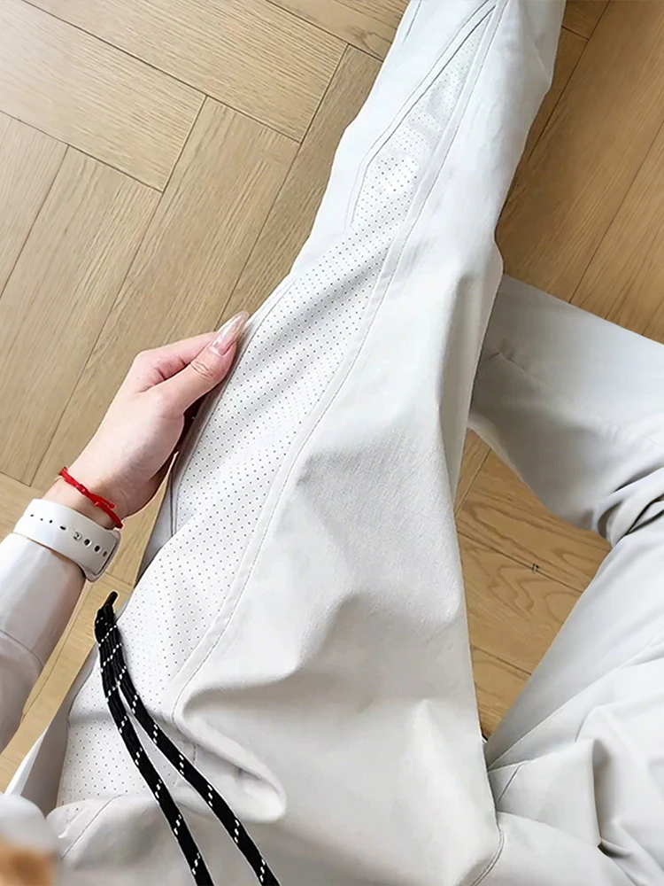 سراويل رياضية خارجية مثقوبة بالليزر من American Sle للرجال والنساء للصيف رقيقة من الحرير الجليدي ومضادة للبعوض...