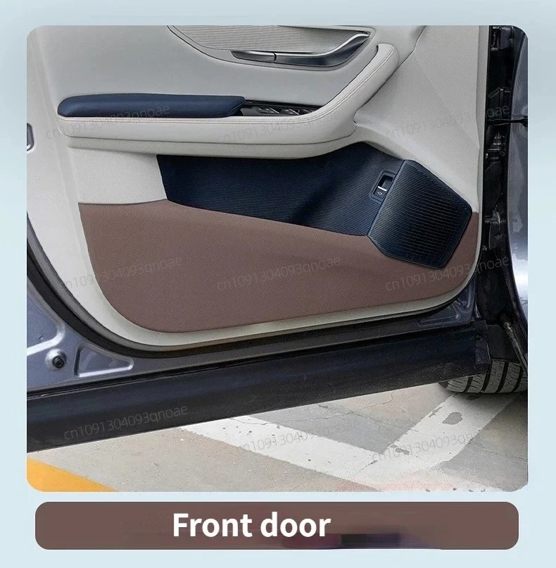 

For BYD Song Plus EV Dmi 2021 2022 Leather Anti-kick Mat For Car Door Doorsill Strip Protective Mat Interior Mouldings