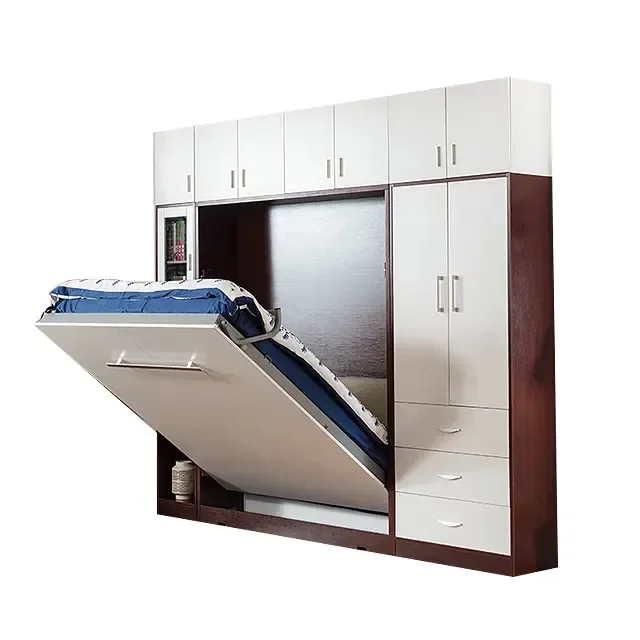 

jkFactory Outlet Murphy Bed Saving Space Hidden Smart Furniture Folding Wooden Wall Bed European Design Style#