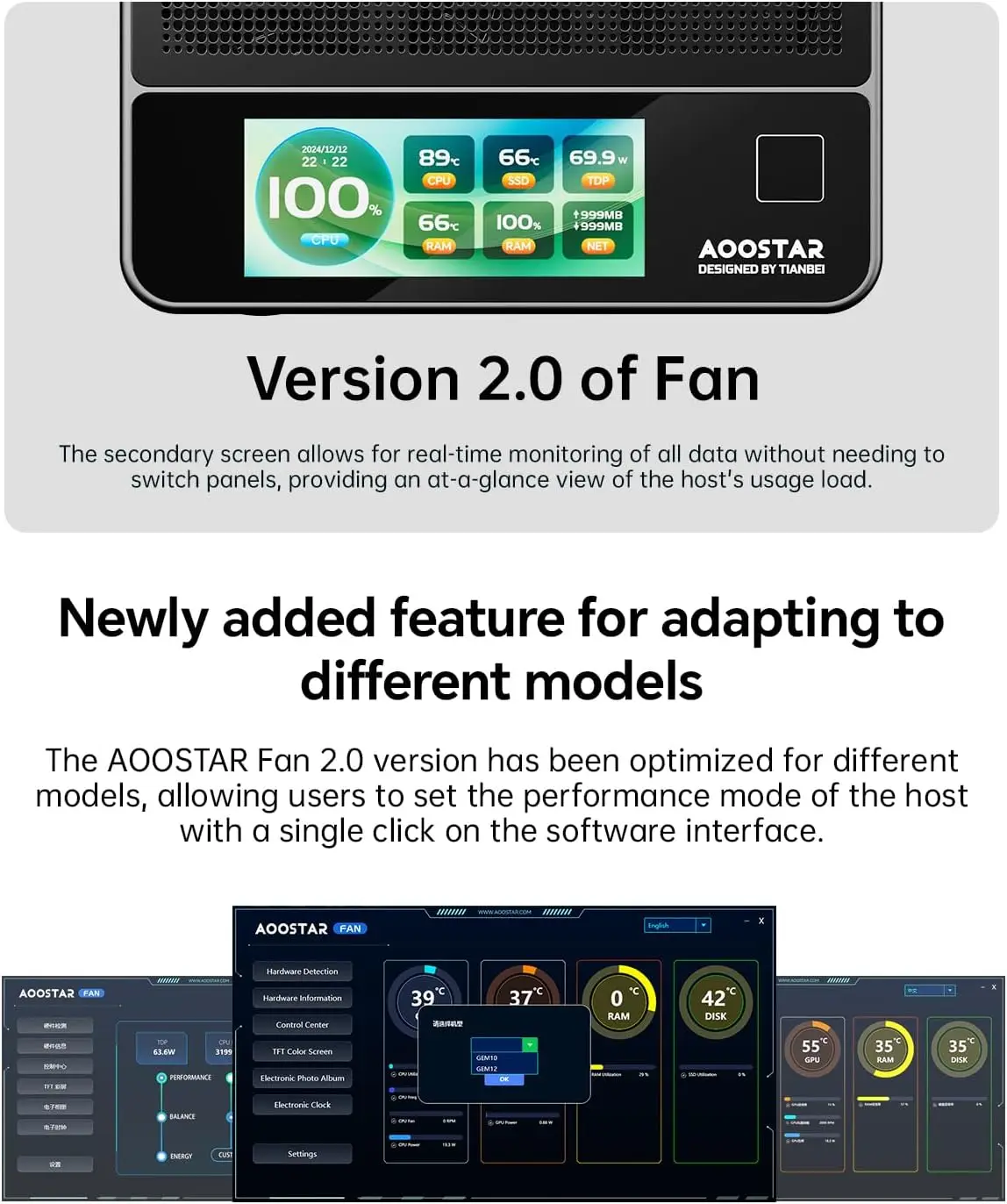 아우스타 GEM12 미니 PC 라이젠 7 PRO 8845HS 8코어/16스레드 라데온 780M 듀얼 NVMe OCuLink 70W USB4 데스크탑 게이밍 미니 PC 컴퓨터 게이머용
