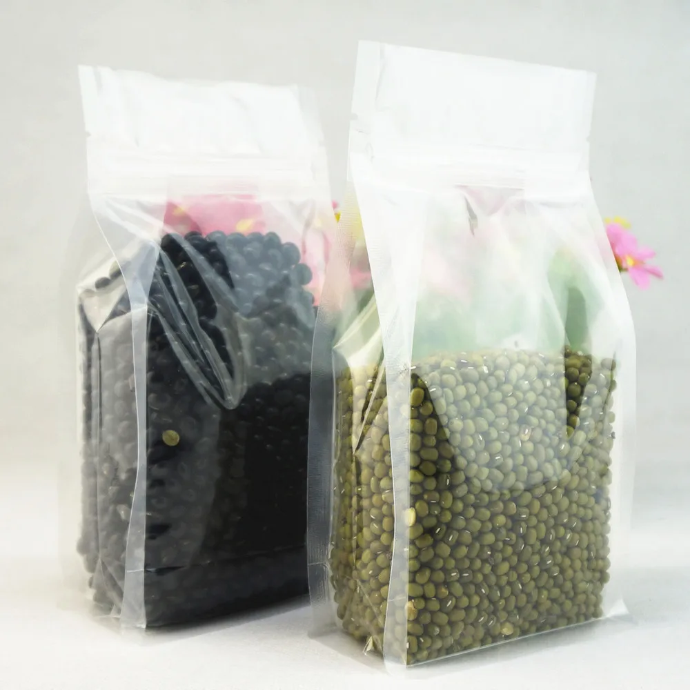 100 Stück matte, transparente Standbodenbeutel mit Reißverschluss – wiederverschließbare Beutel in Lebensmittelqualität mit Aufreißkerbe für Snacks, Tee, Trockenwaren & Geschenkverpackungen – Detail 12