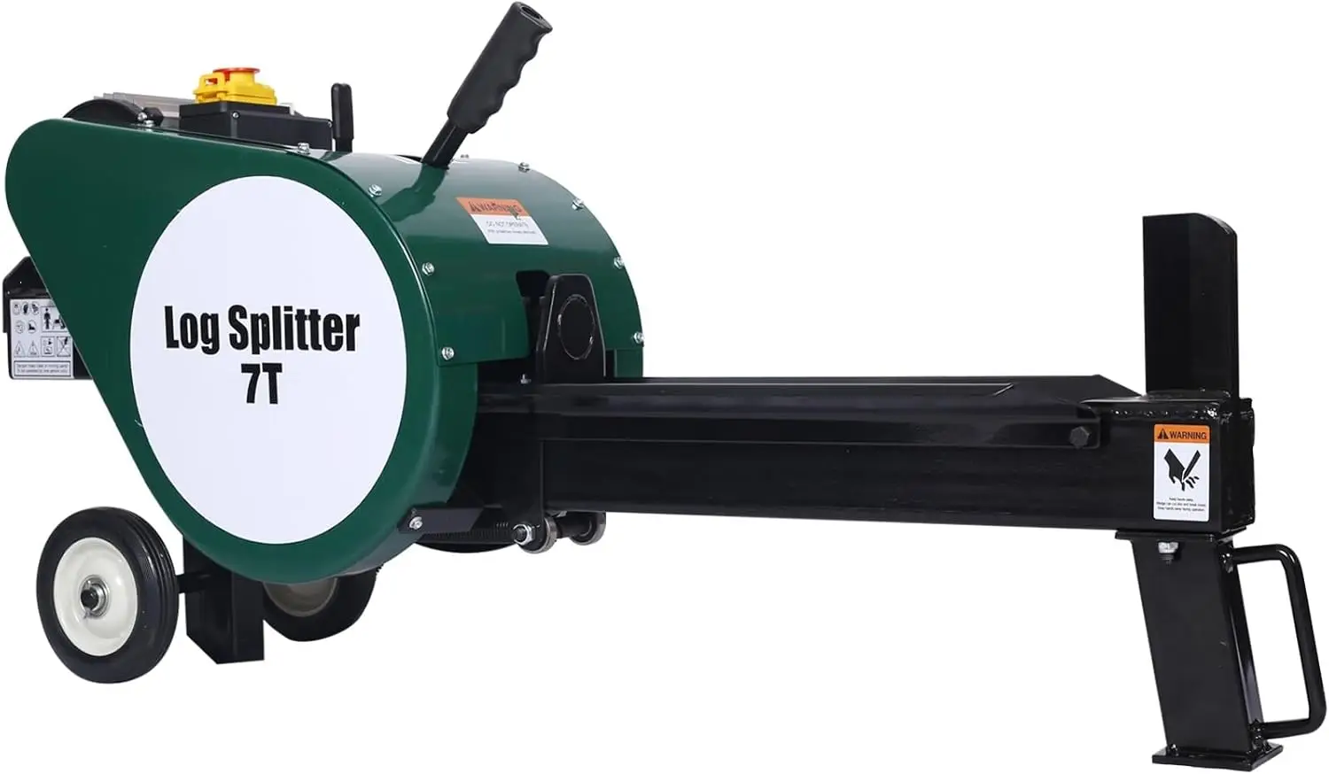 Dual Flywheel Electric Log Splitter, 7 Ton Power, 2 Motor, Portable Horizontal Design