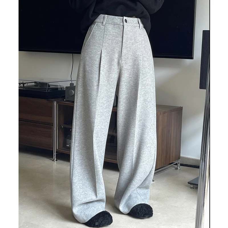 2024 Women Autumn Winter Loose Style Long Pants High Waist Elegant Women Clothes  Trousers