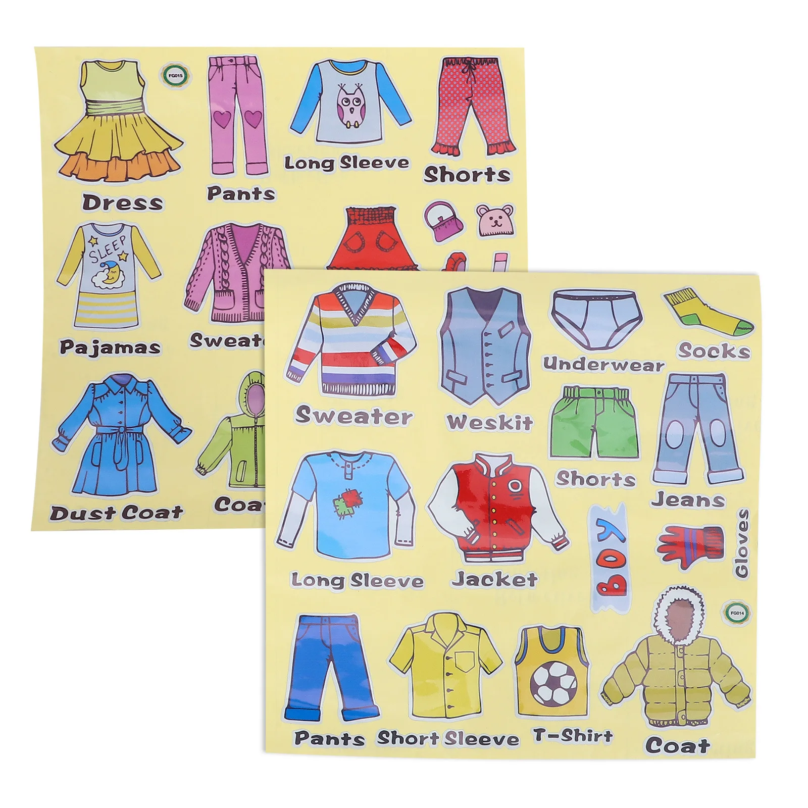 

2pcs 2 Sheets Dressing Table Sticker Pvc Clothing Label Sort Decal For Mirror Drawer Comb Room Decoration Stickers