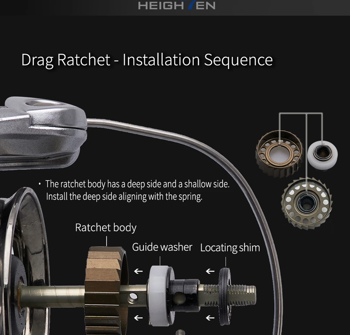 Drag Click Ratsche speziell für Shimano Stella Vanquish Twin power Stradic Vanford Spinn rolle – Detail 11