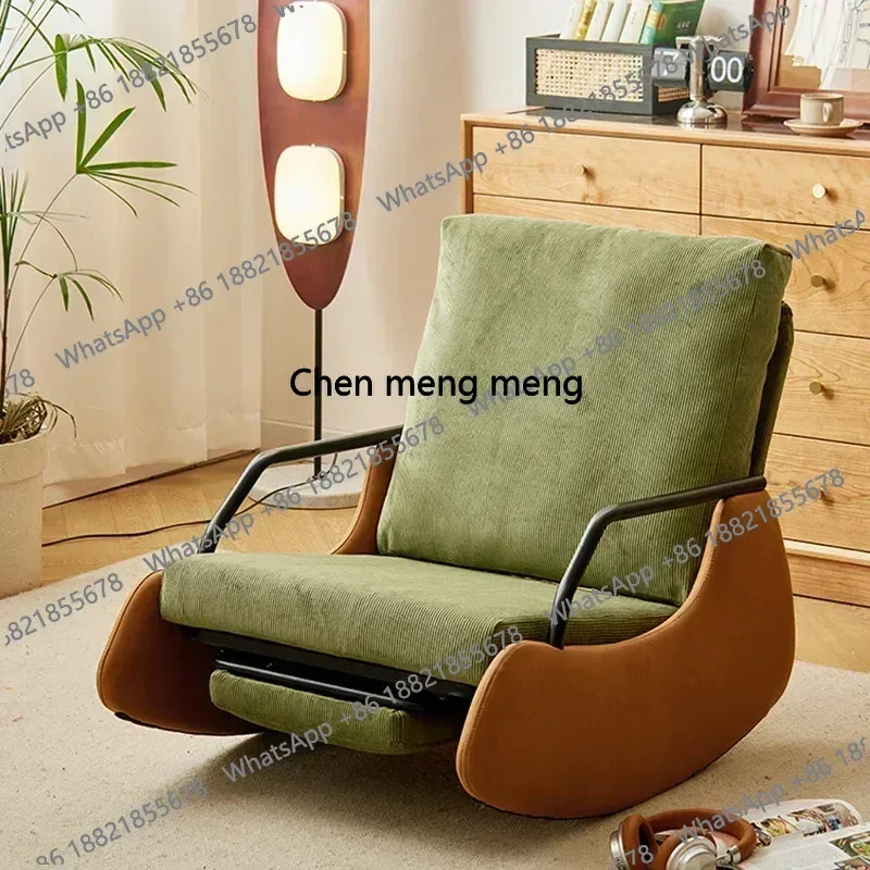

Leisure Arms Rocking Chair Lounge Floor Adults Sturdy Single Ergonomic Chair Fluffy White Sedie Da Soggiorno Nordic Furniture