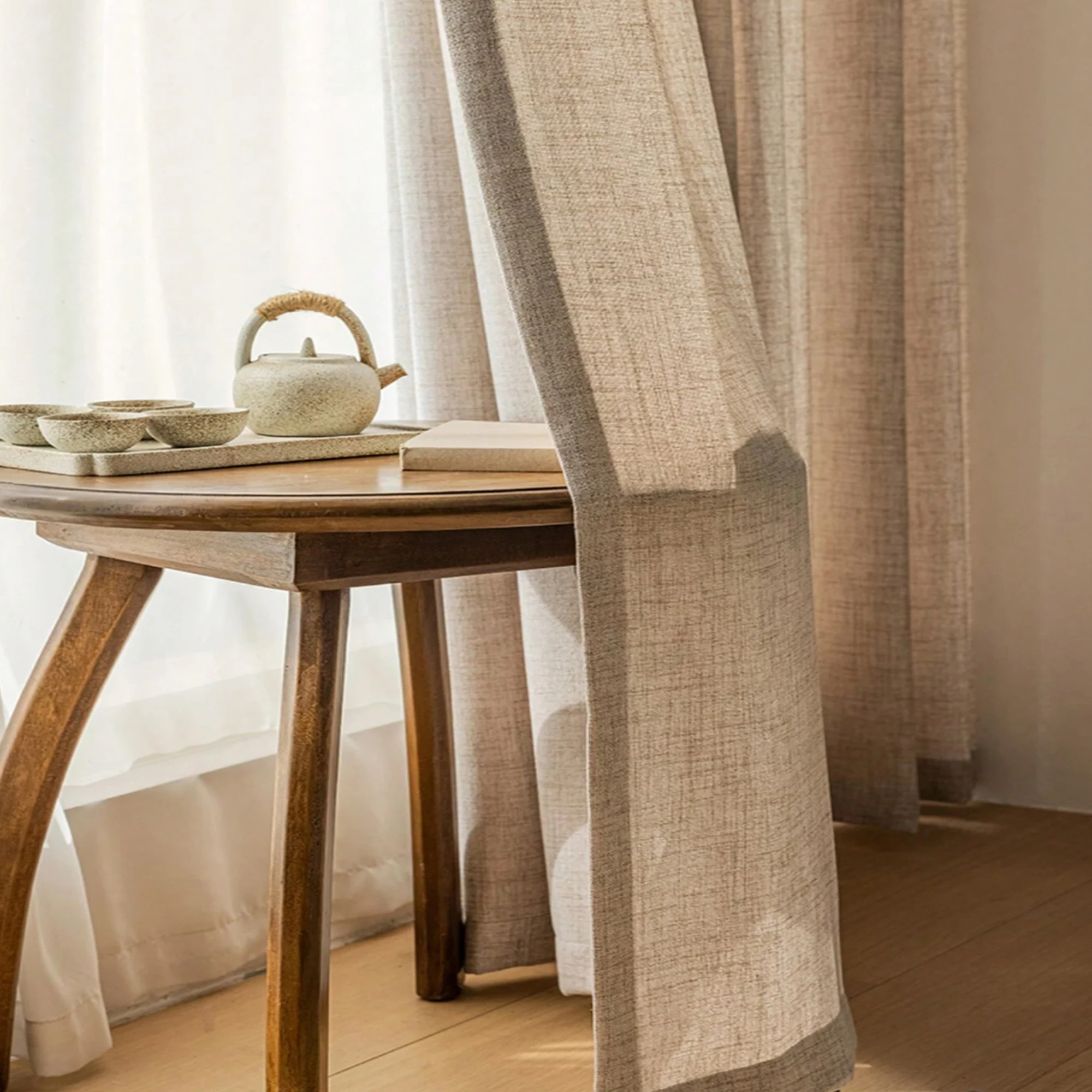 1pc Japanese Style Single Laye - Linen Curtain Eyelet recension och pris