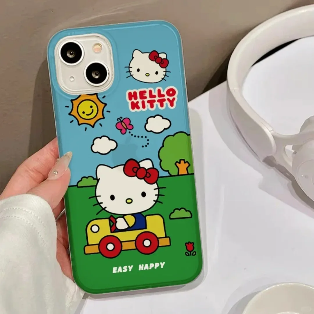 Drive HelloKittys Sanrios KT Cat Clear Space Phone Case For Oppo A2 A3 A9 A5 A16 A53 A55 A72 A76 A78 A92 A92S A74 A97 A98 Pro 5G image 5