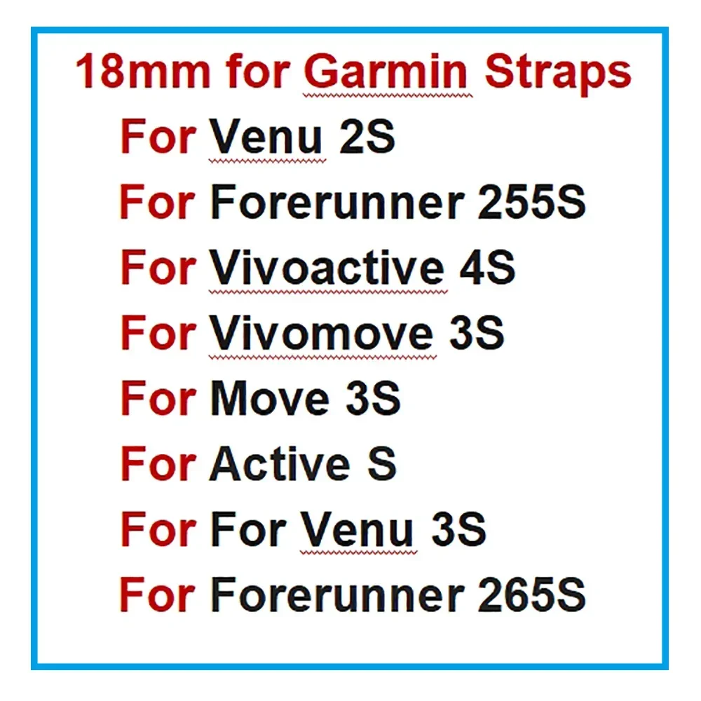 18mm Soft Silicone Strap For Garmin Vivoactive 4S Venu 2S 3S Sport Bracelet Forerunner 255S 265S Replacement Watchband