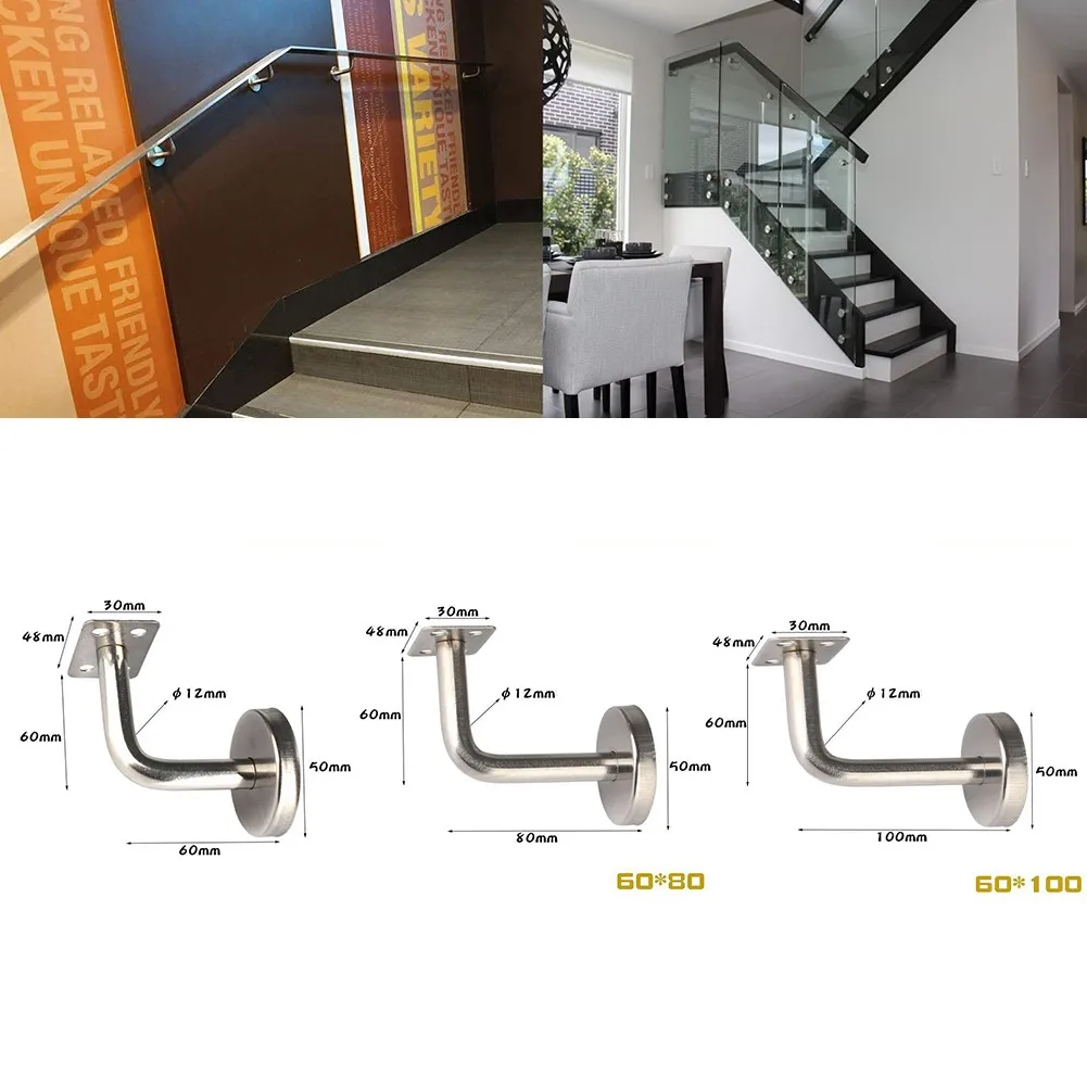 Stainless Steel Brackets Wall Mount Support Ladder Wall Handrail Brackets For Stairs Railing Stairway Hardware Accessories