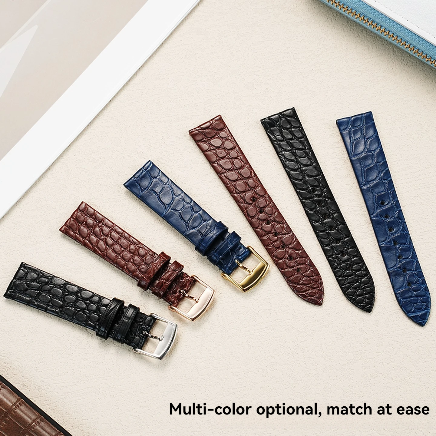 For Longines Elegant Jialan Bracelet Crocodile Leather Strap L4.209.4 L4.721.4 Series Genuine Alligator Watchband 13mm 18mm 20mm