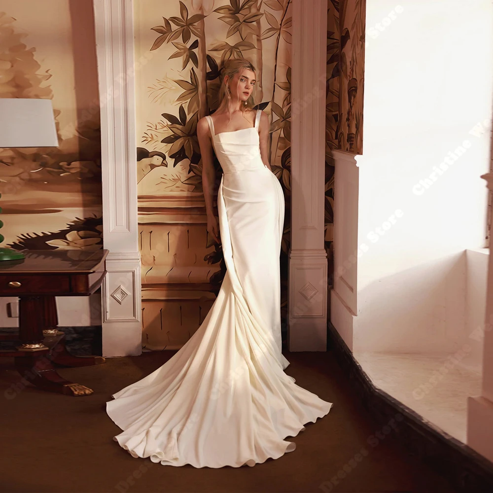 فساتين زفاف نسائية مثيرة بدون أكمام أنيقة بدون ظهر حورية البحر زي العرائس الأميرة مأدبة Vestidos De Novias مخصصة 2026 #1