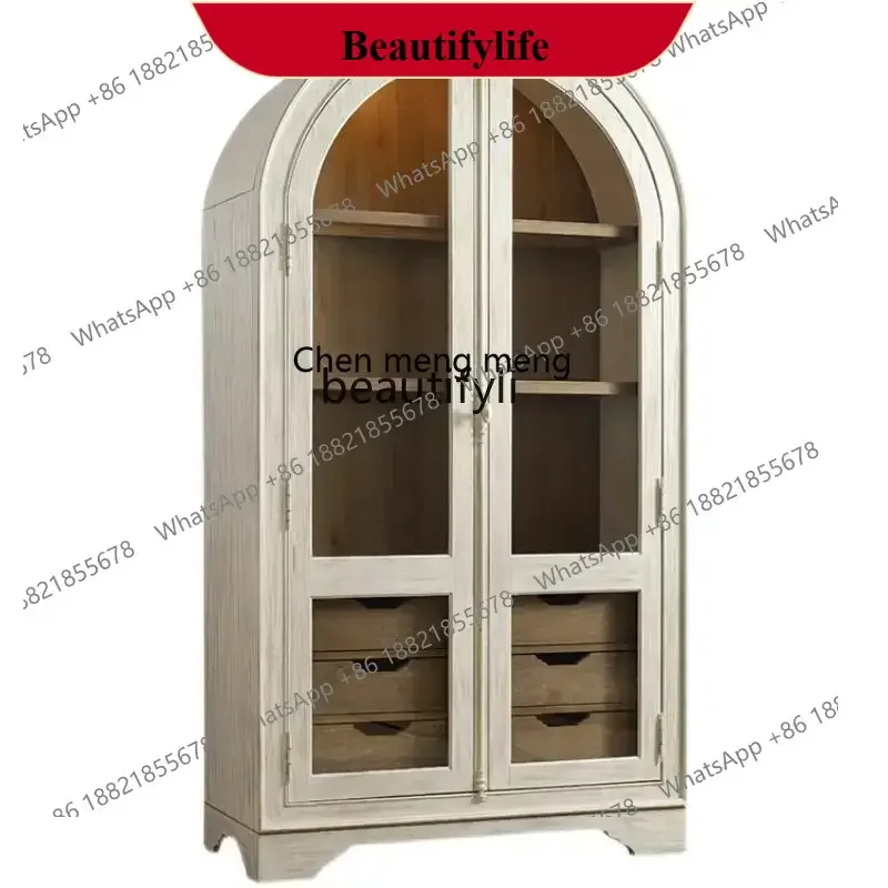 

D178 Solid wood dining side integrated in the wall kitchen living room cabinet restaurant restaurant tableware storage cabinet