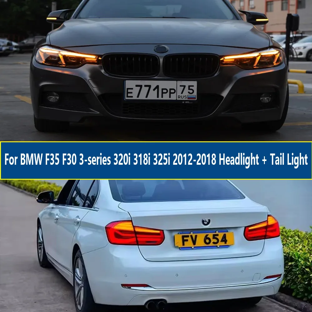 

Автомобильная лампа для задних фар BMW 3 серии F30 F35 2012-2018, линза проектора, Задние Тормозные Противотуманные передние фары DRL Plug and Play