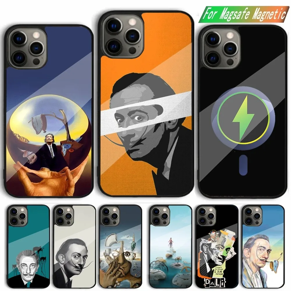 S-Salvador D-Dali painting Phone Case For iPhone 15,14,13,12,11,Plus,Pro,Max Mini Magsafe Magnetic Wireless Charging