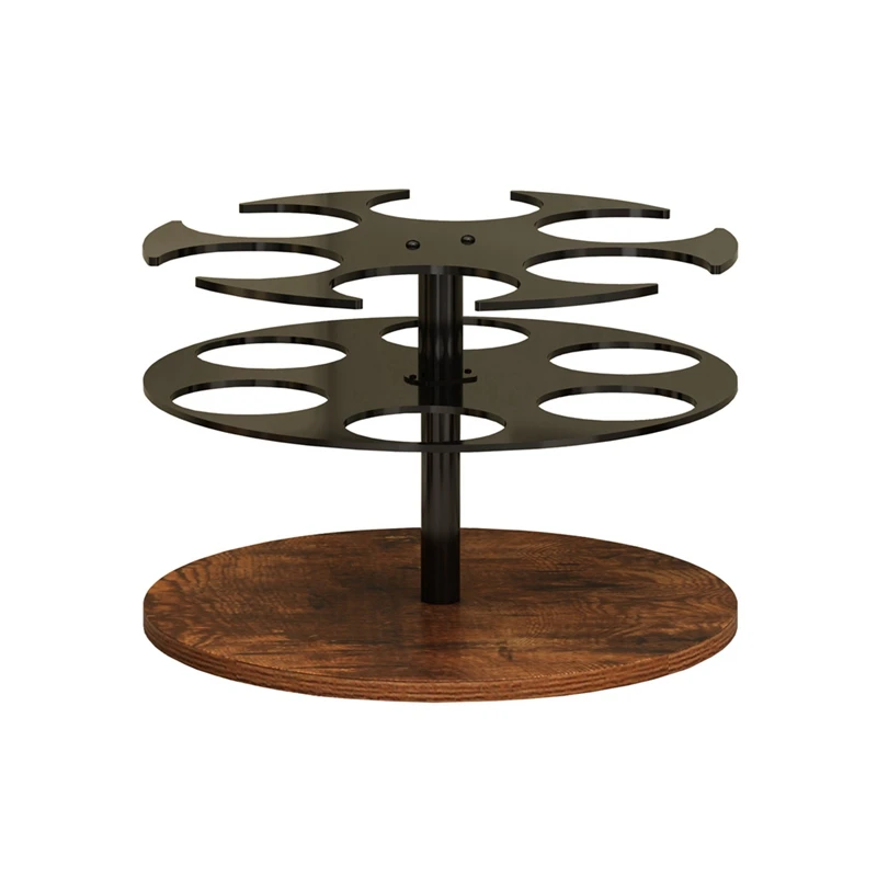 

Вращающийся органайзер для чашек с 6 слотами, деревянная полка для хранения аксессуаров для чашек на 40 унций