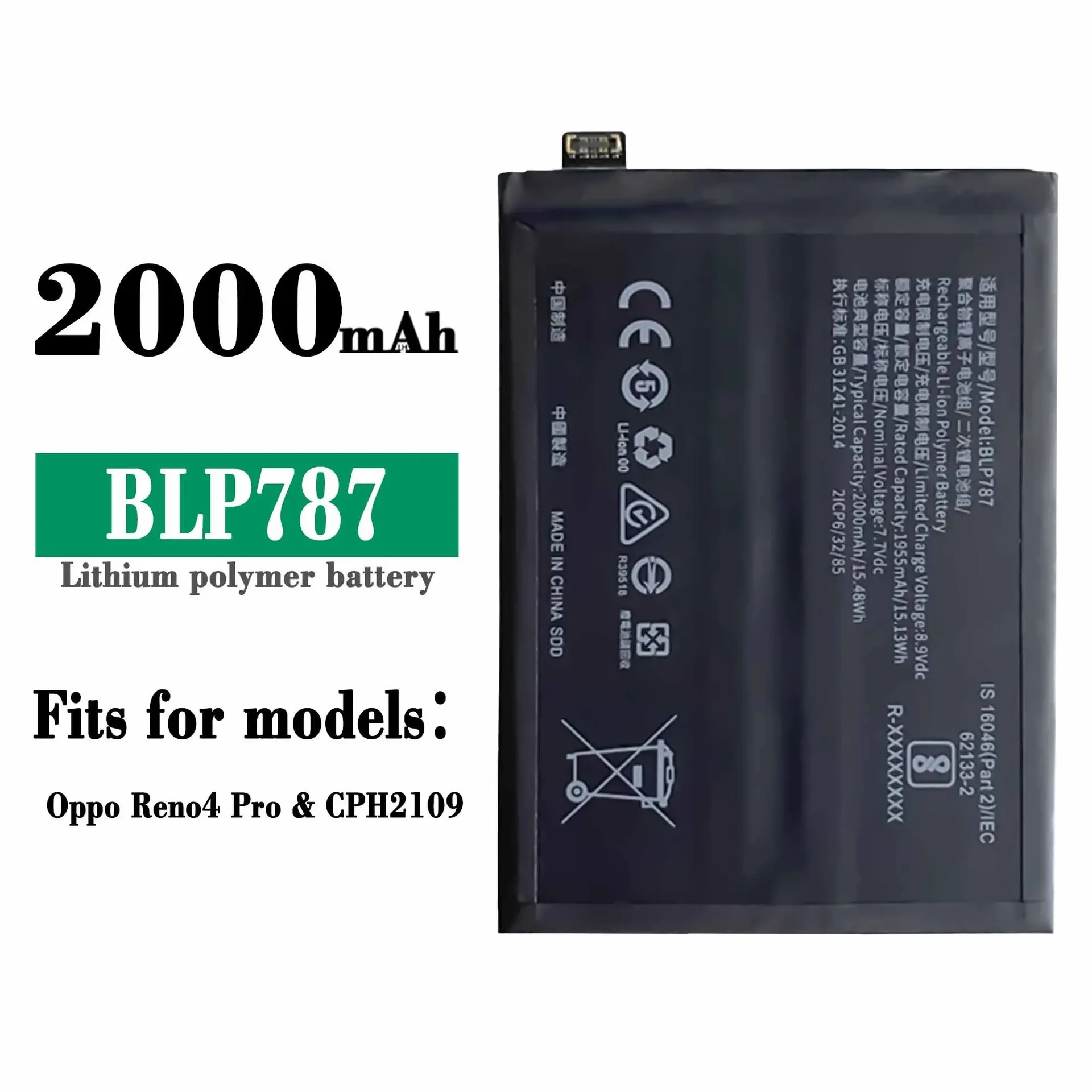 BLP787 High Quality Replacement Battery For OPPO Reno4 Pro CPH2109 BLP-787 Mobile Phone Large-capacity Batteries