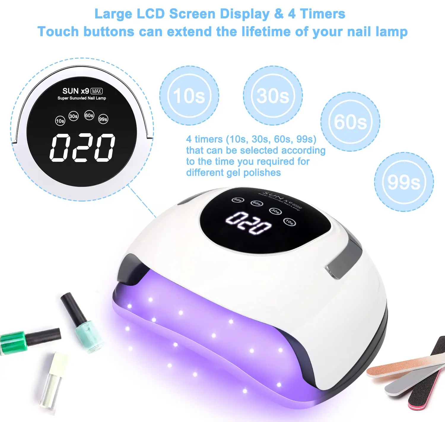 Lampada di essiccazione a LED UV da 220W per unghie lampade a polimerizzazione rapida 57pcs LED 4 timer smalto Gel per Manicure attrezzatura professionale per unghie