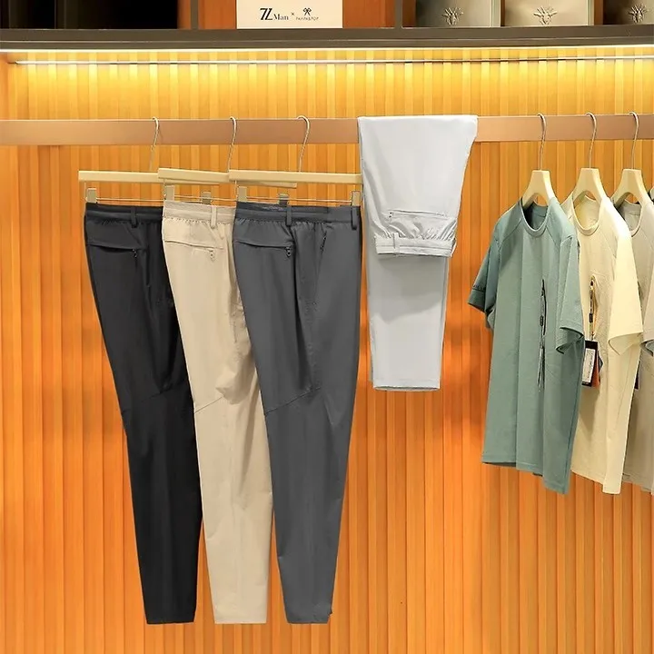 

Qui Dry Lightweight Breathable Elastic Outdoor Casual Pants for Men Summer 2025 Straight Leg Long Trousers Youthful Vitalit...
